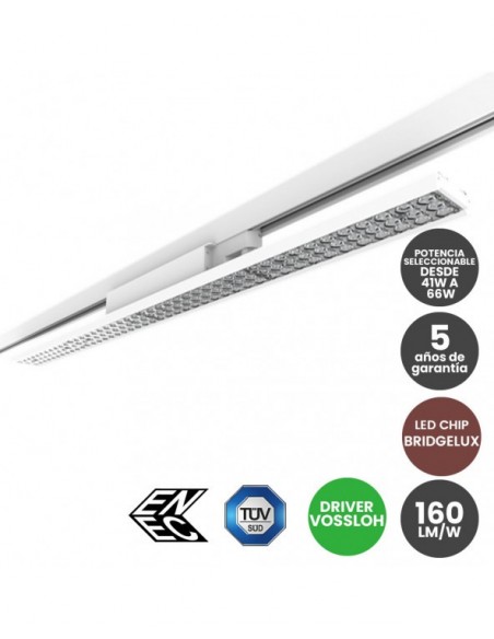 FOCO LED TRIFASICO 4000º SELECTOR DE 41W-66W 150CM