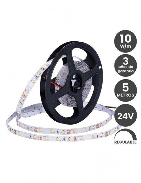 TIRA LED 10W/M ROLLO 24V 5M  2700K REG  
