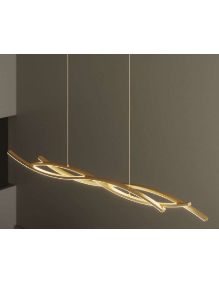 LAMPARA COLGANTE LED ORO ESPIRAL 40W 4600LM CCT 