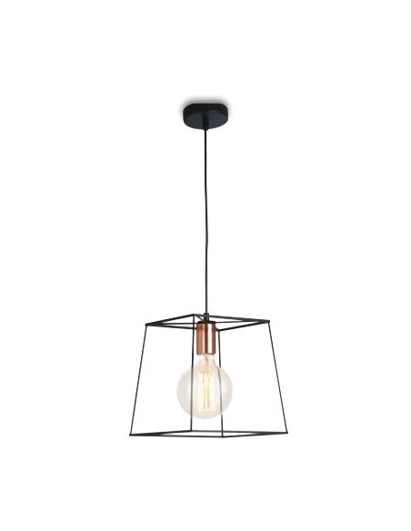 COLGANTE HARLEM NEGRO 1XE27 25X25X20 5CM