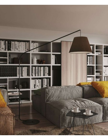 PIE DE SALON NEGRO BRAZO LARGO PANTALLA NEGRA 