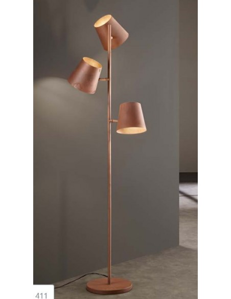 PIE DE SALON COLT 3  LUCES COBRE