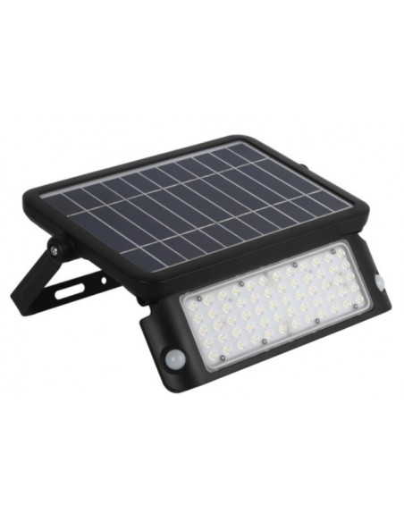 APLIQUE PROYECTOR 1W SENSOR SOLAR IP65 NEGRO 4000K