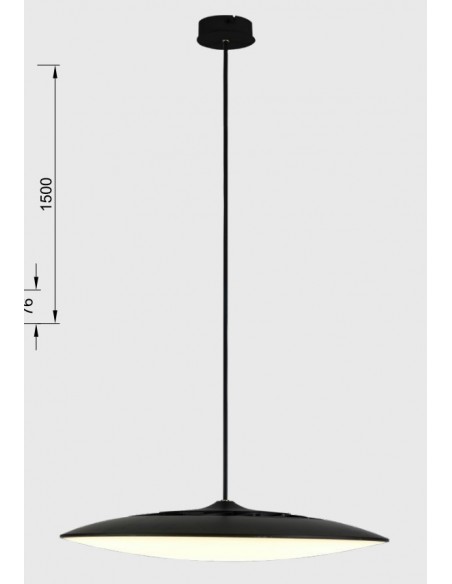 COLGANTE 16W EXTRAFINO NEGRO 3000ºK