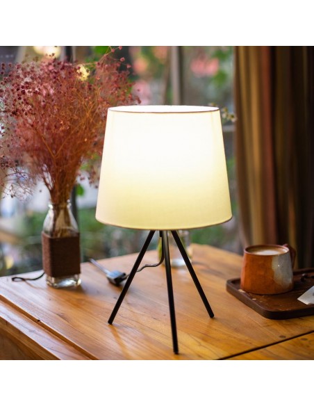 SOBREMESA E14 TRIPODE NEGRO CON PANTALLA