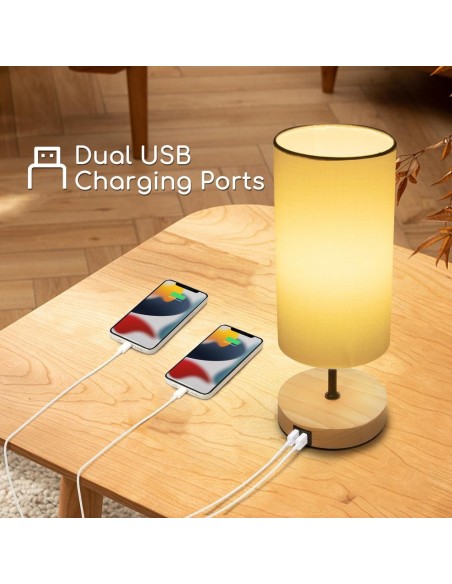 SOBREMESA 14 MADERA NEGRO 2 USB CON PANTALLA