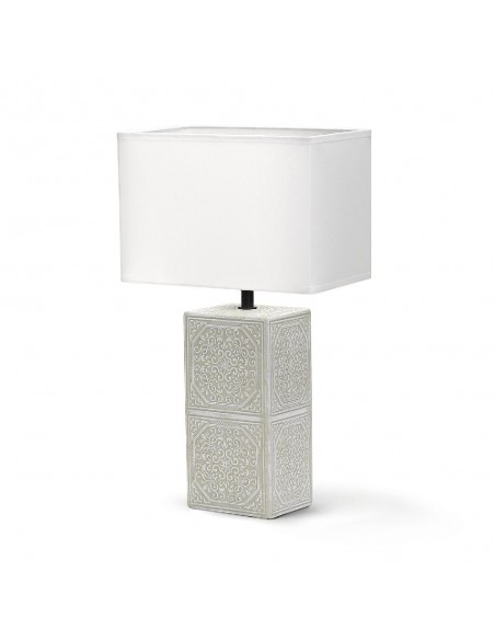 SOBREMESA E14 CERAMICA DECORADA CON PANTALLA