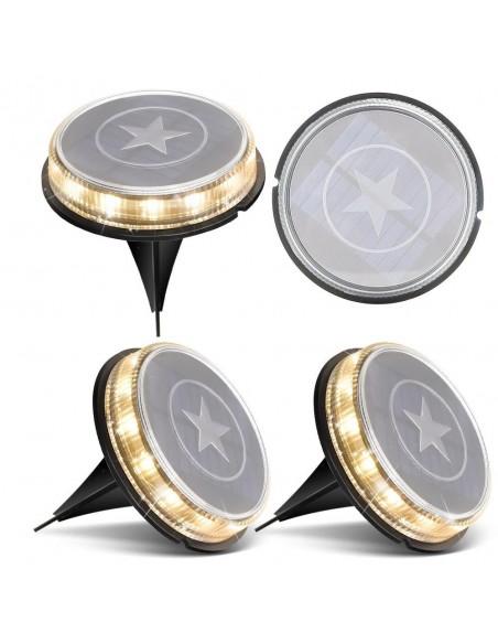 PICA SUELO 0 6W SOLAR IP66 ESTRELLA 3200ºK 4 UNDS