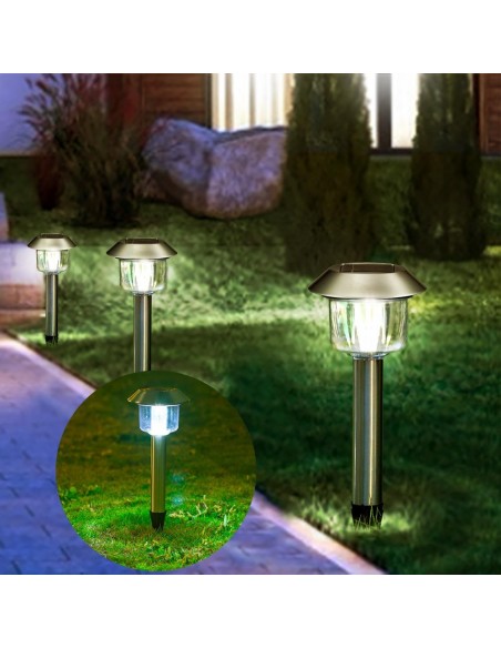 PICA SUELO 0 08W SOLAR 6500ºK CROMO 6 UNIDADES