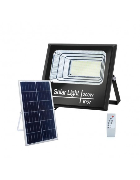 PROYECTOR 200W SOLAR NEGRO IP67  6500ºK