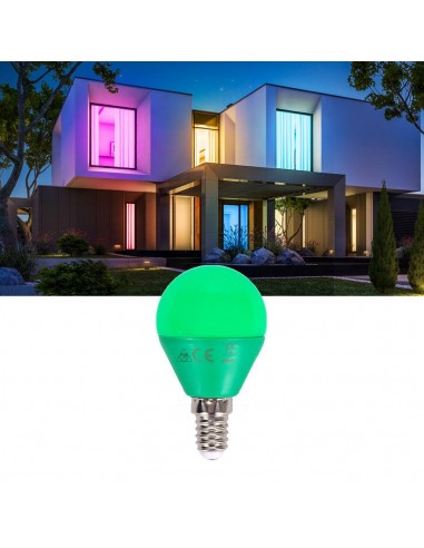 BOMBILLA ESFERICA LED 4W E14 VERDE