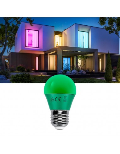 BOMBILLA ESFERICA LED 4W E27 VERDE