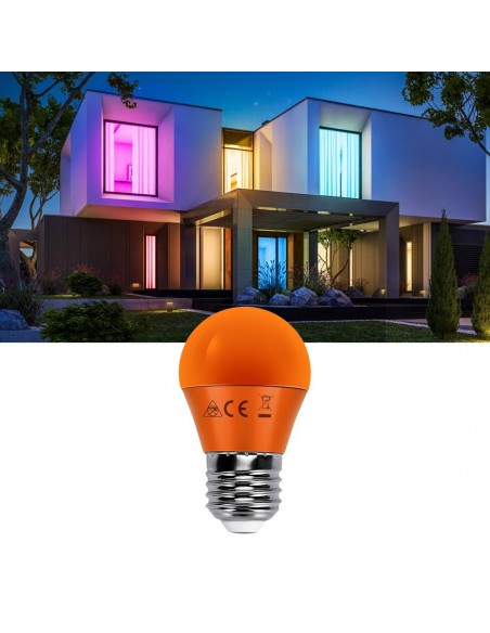 BOMBILLA ESFERICA LED 4W E27 NARANJA