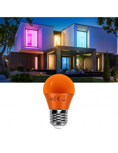 BOMBILLA ESFERICA LED 4W E27 NARANJA