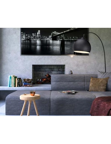 PIE DE SALON NOOVA NEGRO E27 CURVO 