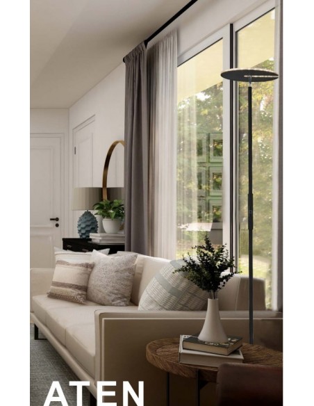 PIE DE SALON NEGRO ATEN 1800lm