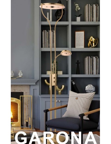 PIE DE SALON 2 LUCES GARONA CUERO 20W 5W