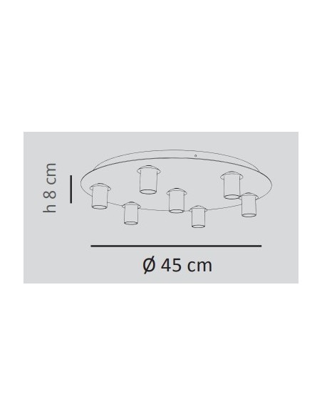 BASE REDONDA NEGRA ALESSIA/7 LN 7 AGUJEROS