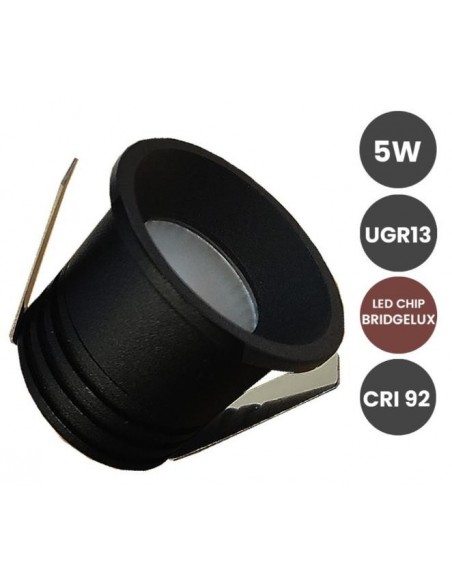EMPOTRABLE 5W NEGRO UGR13 3000ºK CRI92