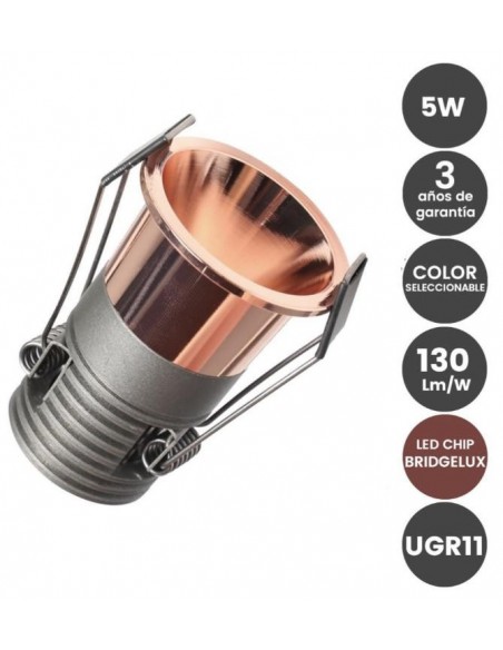 EMPOTRABLE LED 5W COBRE 40º CCT UGR11  575lm