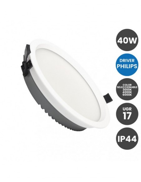 DOWNLIGHT CCT LED 40W PHILIPS DRIVER IP44  UGR17