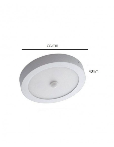 PLAFON SUPERFICIE SENSOR REDONDO BLANCO CCT 18-24W 2