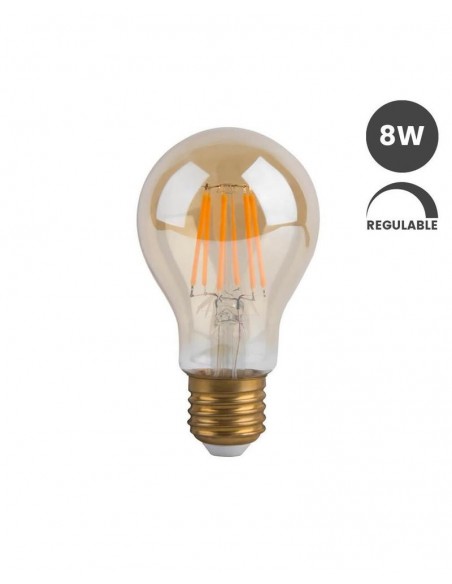 BOMBILLA LED FILAMENTO 8W A60  REGULABLE 2700K 