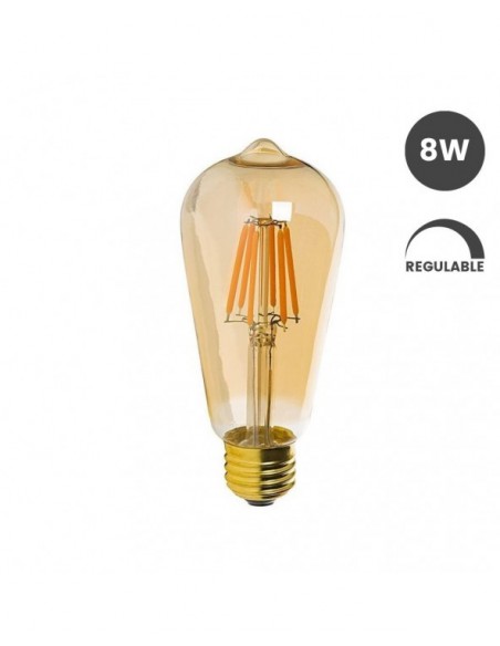 BOMBILLA 8W REGULABLE ST64 VINTAGE 2700ºK 960lm