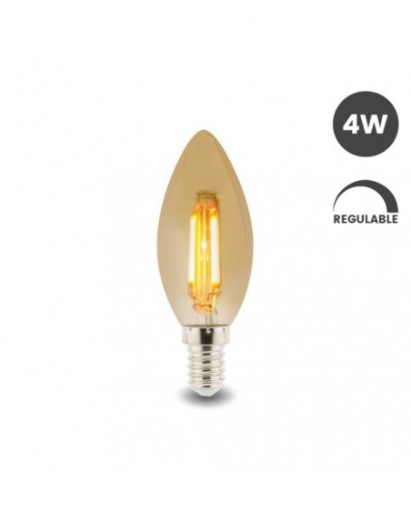 BOMBILLA 4W REGULABLE VELA E14 VINTAGE C37 480lm