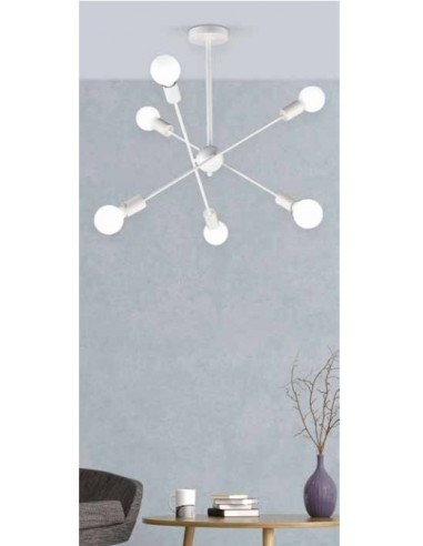 LAMPARA 6 LUCES 6XE27 BLANCA