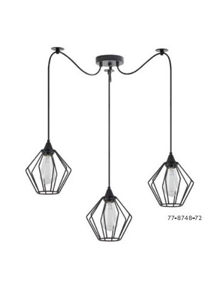LAMPARA COLGANTE 3XE27 NEGRA