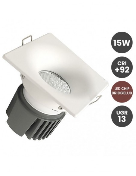 EMPOTRAB LED 15W DIRECCIONABLE CRI 92 UGR13 3000ºK