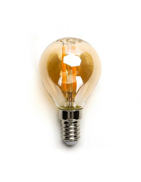 BOMBILLA ESFERICA E14 FILAMENTO 4W 2200K AMBAR