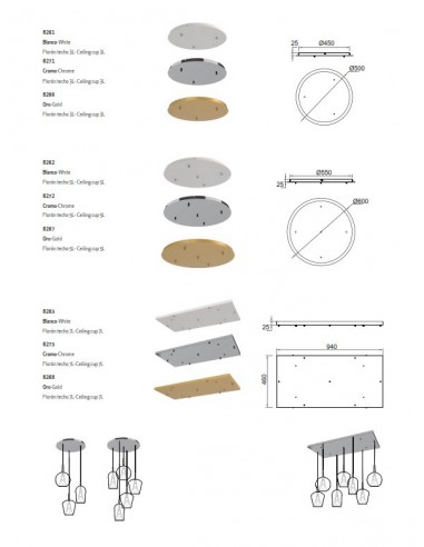 ELSA BASE PLAFON RECTANGULAR 7 PUNTOS...