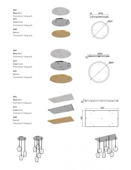 BASE RECTANGULAR 7 PUNTOS BLANCA PARA COLGANTE 2