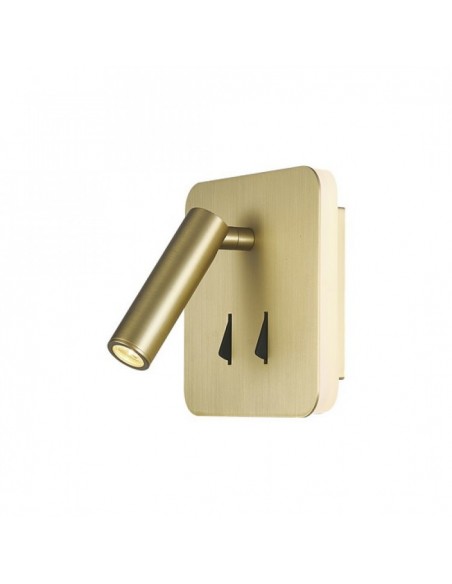 CAYMAN SQ* APLIQUE ORO MATE LECTOR LED 3W 6W 3000K