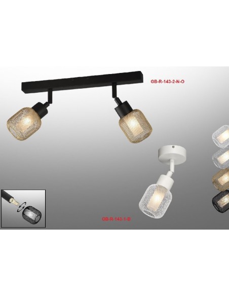 REGLETA 2 LUCES BLANCA ORO G9 REJILLA ACRILICO 