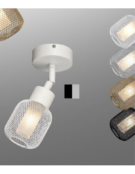 FOCO 1 LUZ G9 NEGRO PLATA...