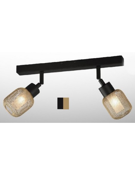 REGLETA 2 LUCES NEGRA ORO...