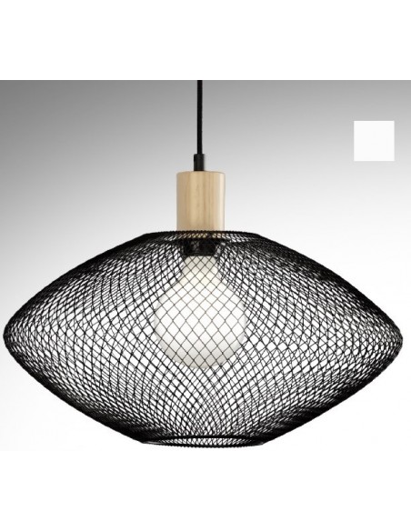 COLGANTE 40CM BLANCO MADERA E27