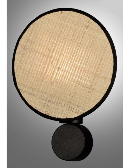 APLIQUE E14 NEGRO FOBRA VEGETAL