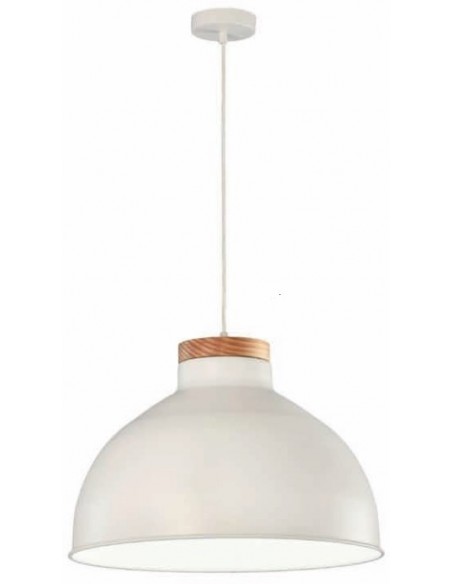 COLGANTE E27 BLANCO MADERA 50CM