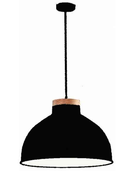 COLGANTE E27 NEGRO MADERA 50CM
