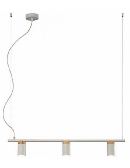 LAMPARAS LINEAL 3 LUCES GU10 BLANCO MADERA