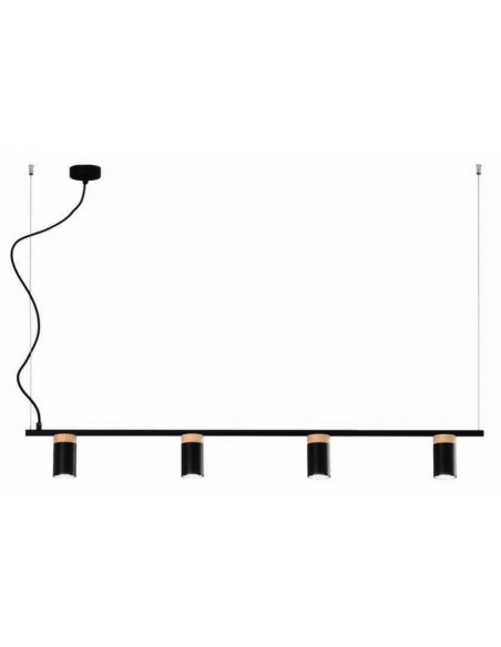 LAMPARAS LINEAL 4 LUCES GU10 BLANCO MADERA