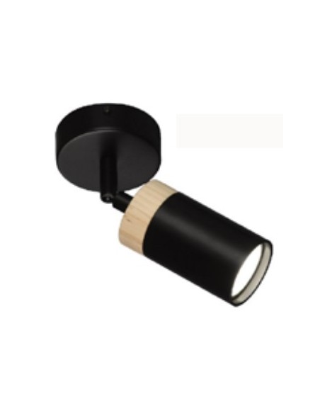 FOCO REGLETA 1 LUZ GU10 NEGRO MADERA