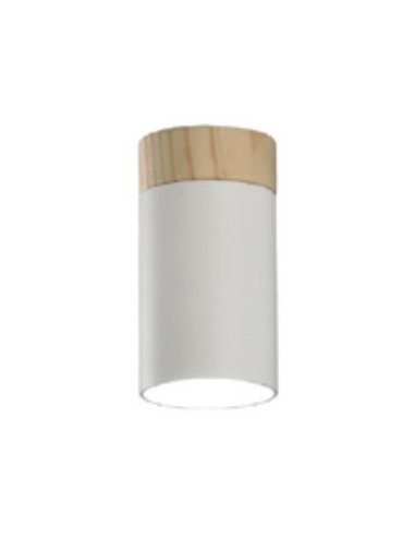 FOCO GU10 PLAFON 1LUZ BLANCO MADERA