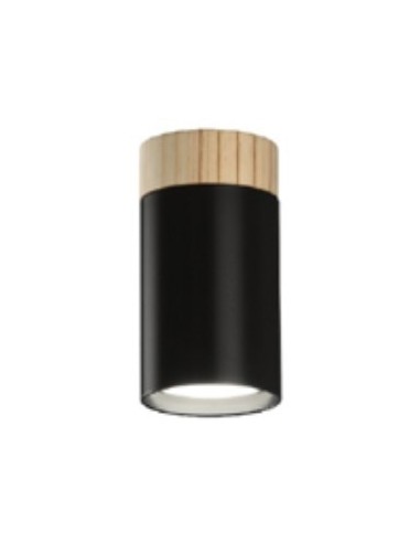 FOCO GU10 PLAFON 1LUZ NEGRO MADERA