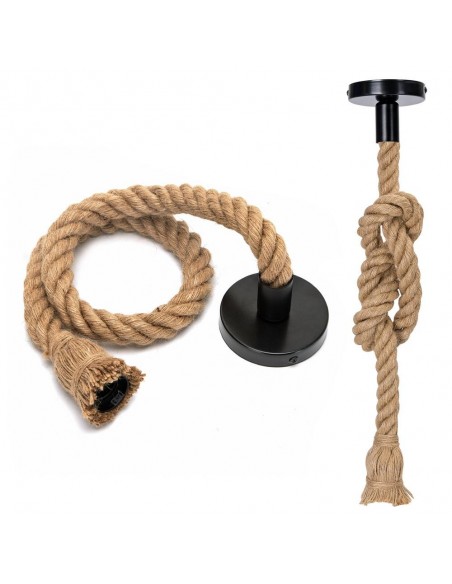 PENDEL SOGA CON BASE NEGRA   PORTALAMPARAS E27 