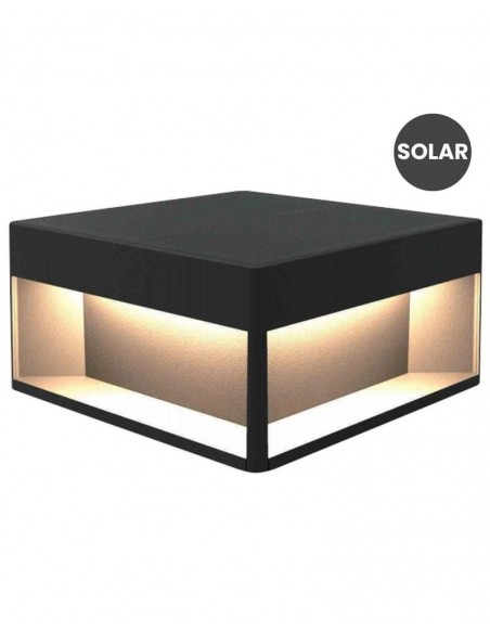 BALIZA EXTERIOR SOLAR 5W SOBREMURO CUADRADO CCT